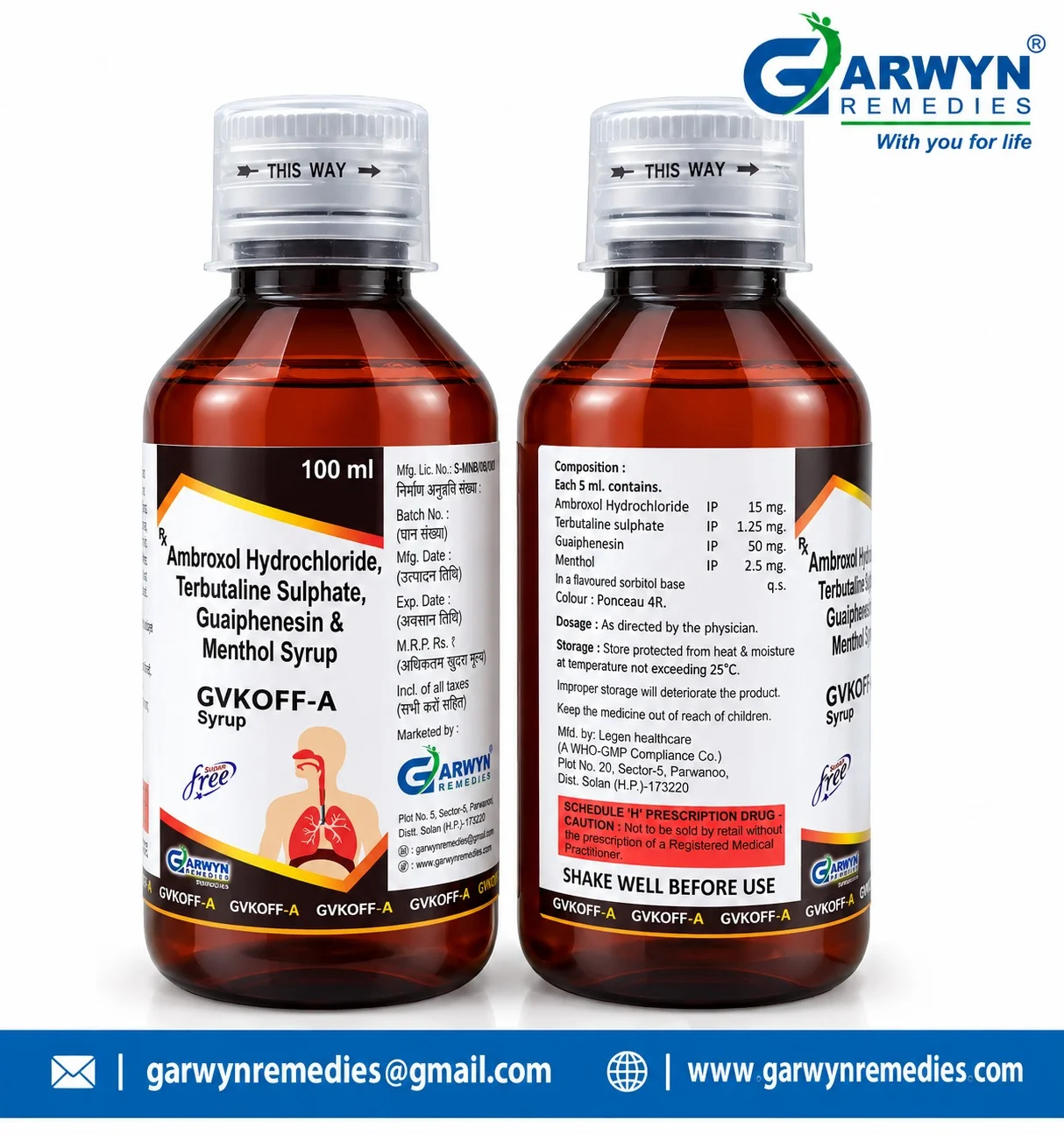 GVKOFF-A - Ambroxol 15 Mg + Terbutaline 1.25 Mg + Guaiphenesin 50 Mg+ Menthol 2.5 Mg