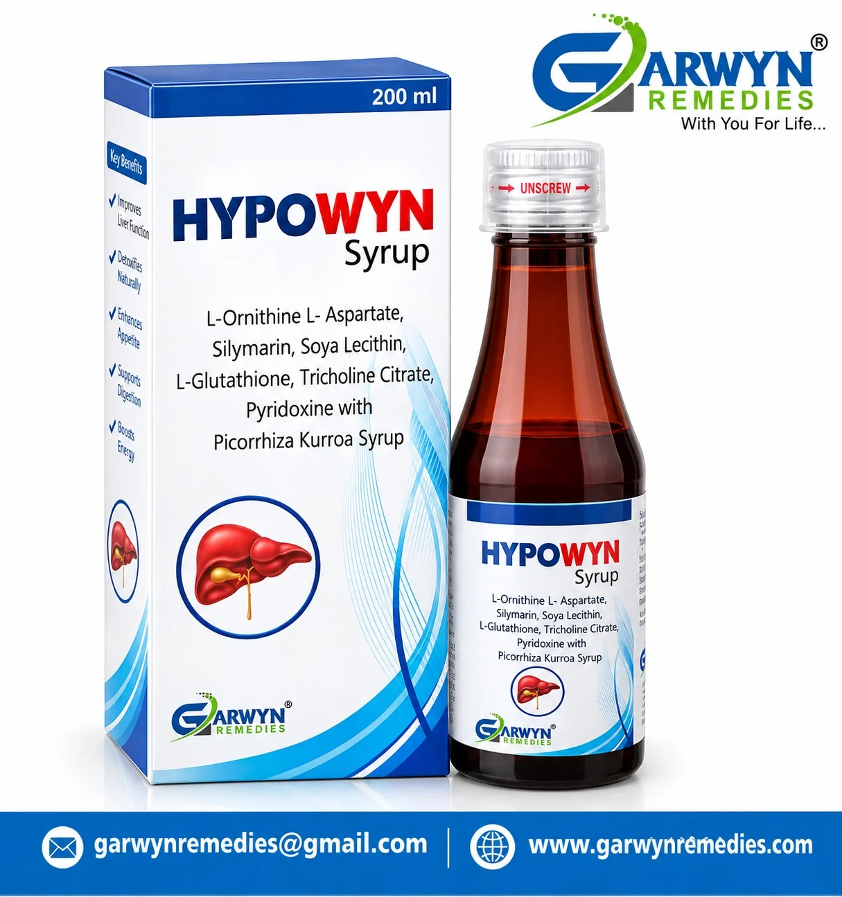 HYPOWYN - Lecithin-125mg,Tricholine Citrate-125mg,Silymarin-35mg,L-Ornithine-L-Asparate-75mg & Multi Vitamin